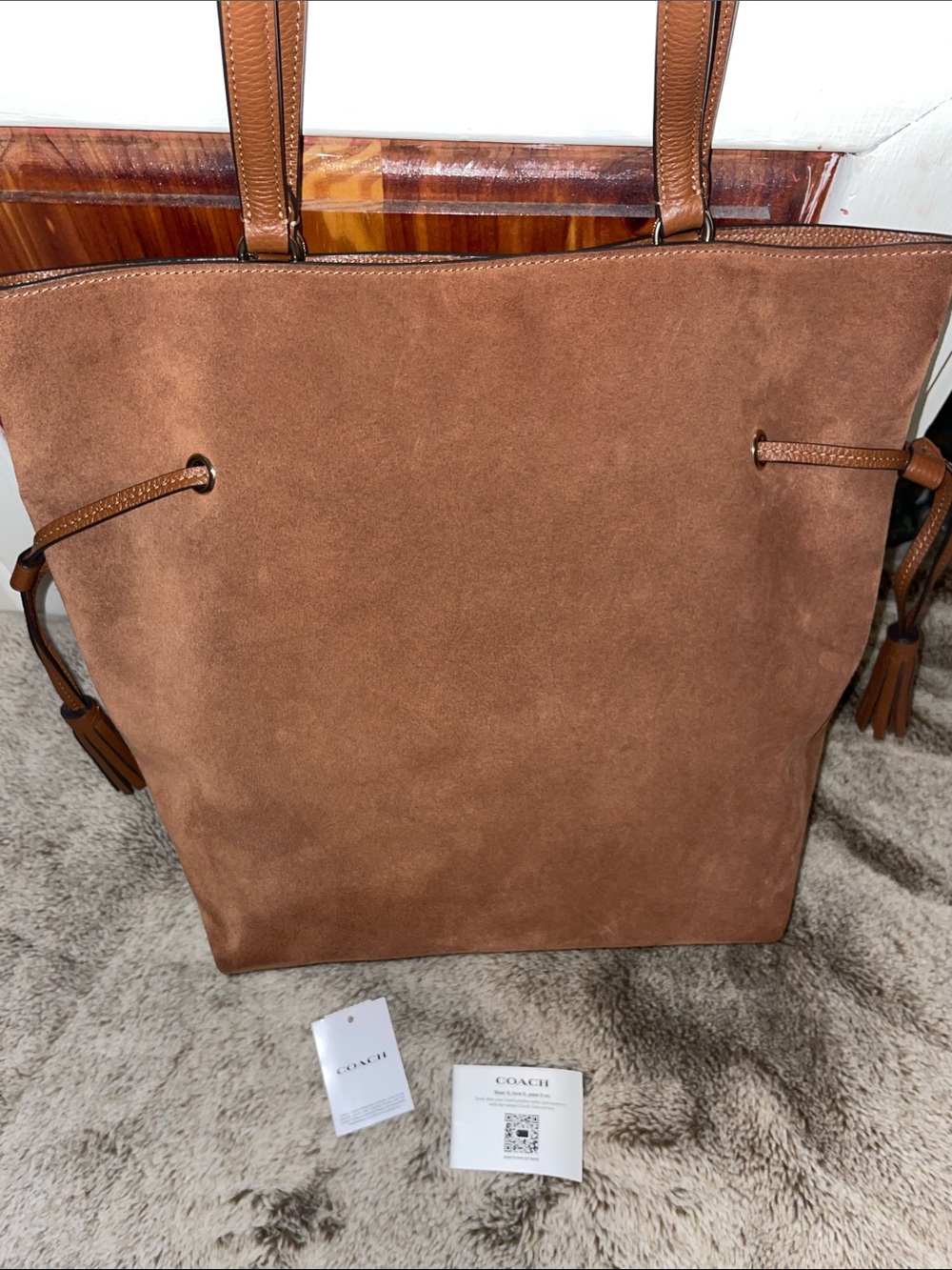 NWOT Coach ‘Andy’ Suede Tote - Picture 2 of 12